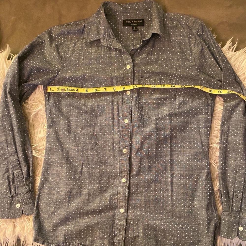 Denim polka dot shirt